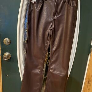 Men's Brown Leather Pants